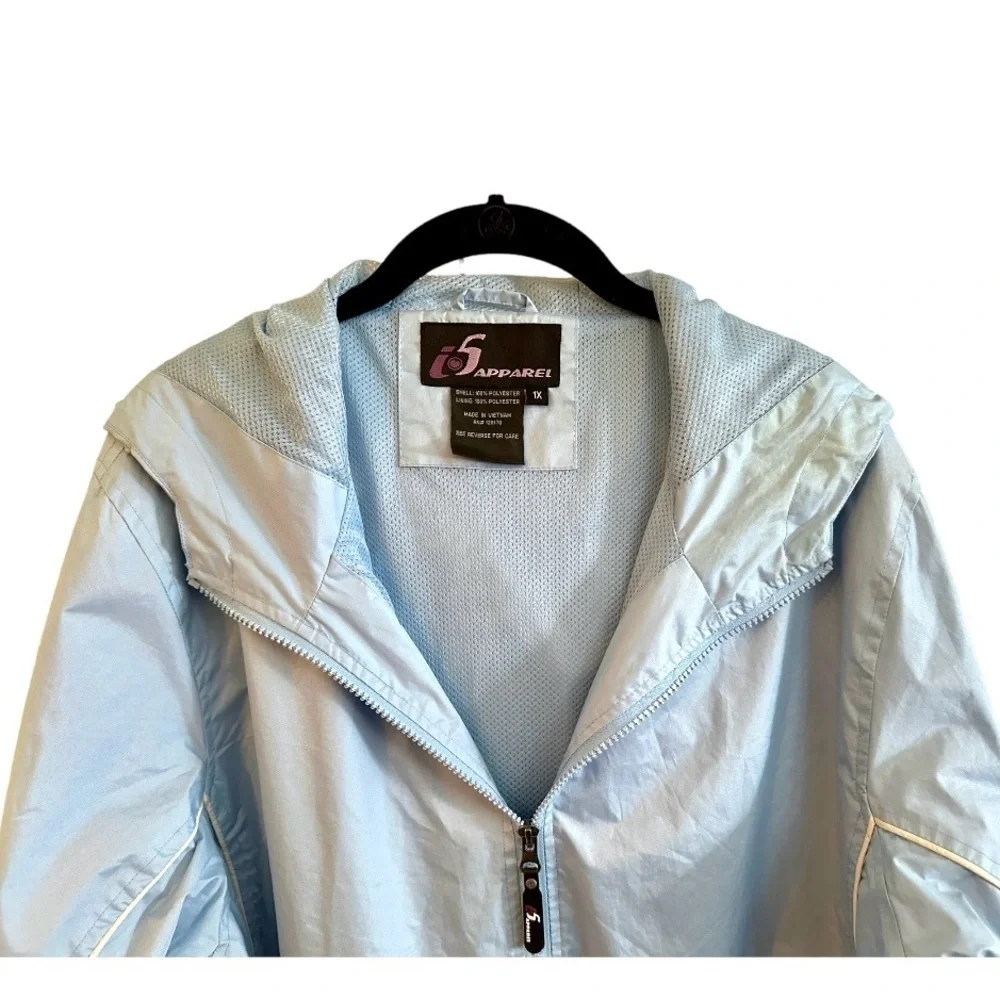 i5 APPAREL, WOMENS,LIGHTWEIGHT, ZIP UP, HOODED, WINDBREAKER, RAIN JACKET.SIZE 1X